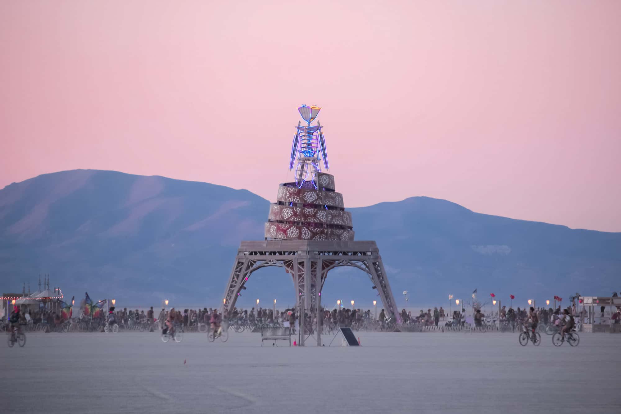 The base of the Man at Burning Man. How to get Burning Man tickets.